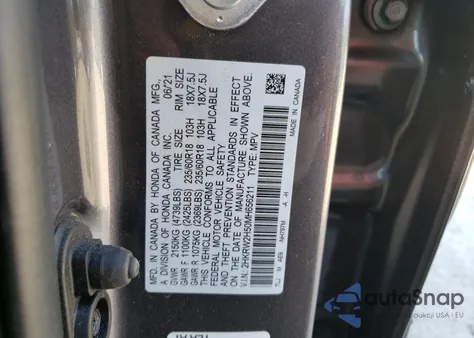 2021 Honda Cr-V Ex from USA, damaged, VIN 2HKRW2H50MH656211